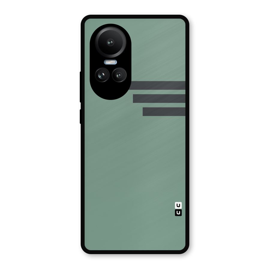 Solid Sports Stripe Metal Back Case for Oppo Reno10 Pro