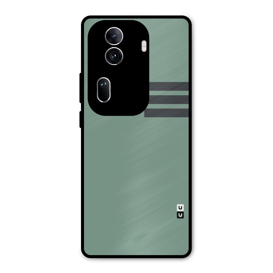Solid Sports Stripe Metal Back Case for Oppo Reno11 Pro 5G