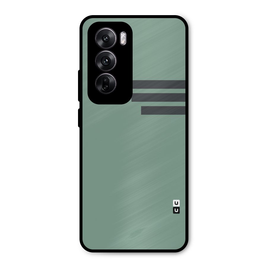 Solid Sports Stripe Metal Back Case for Oppo Reno12