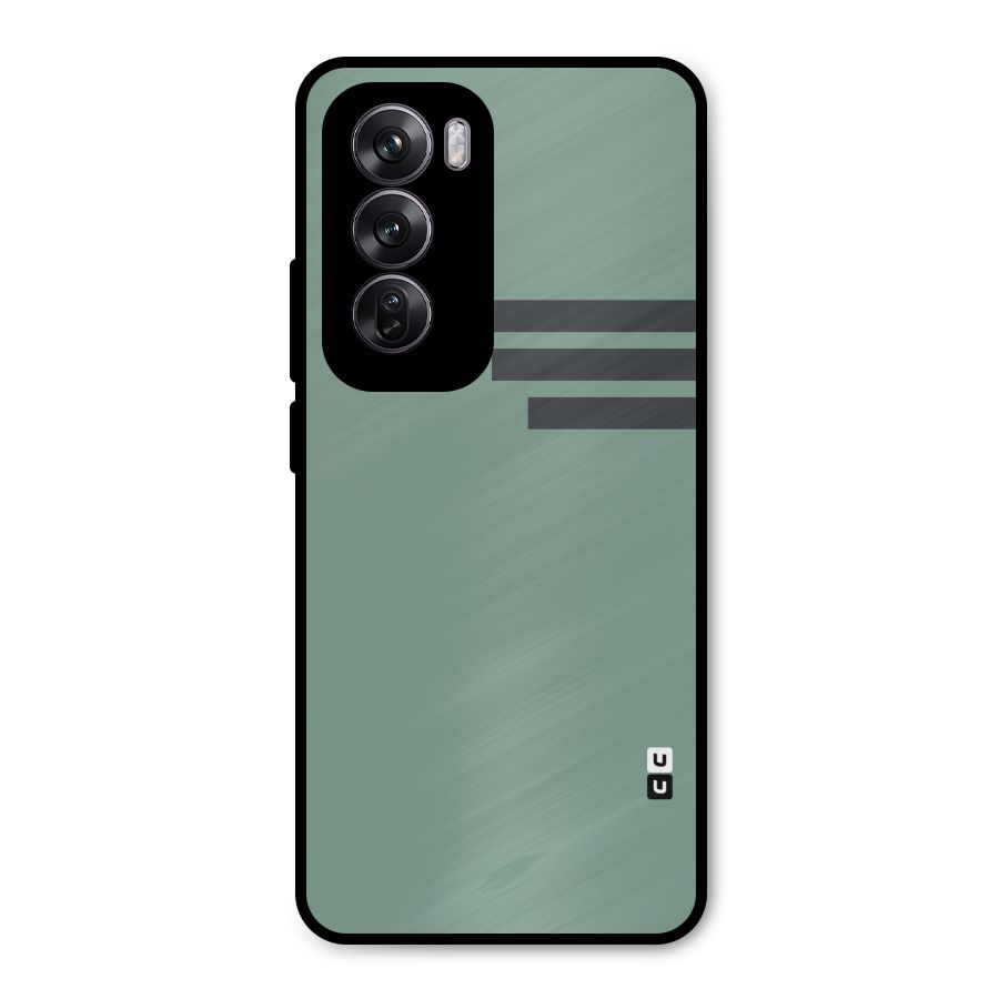Solid Sports Stripe Metal Back Case for Oppo Reno12 Pro