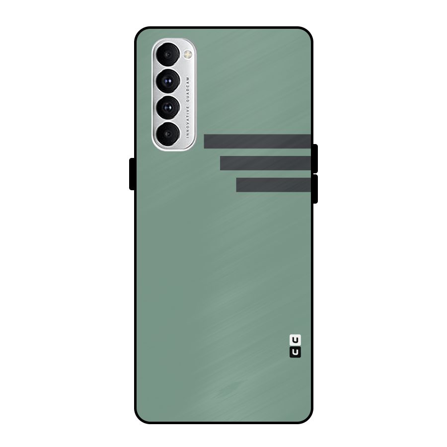 Solid Sports Stripe Metal Back Case for Oppo Reno4 Pro
