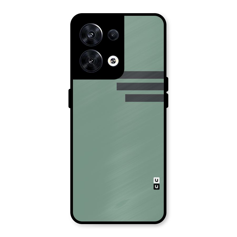 Solid Sports Stripe Metal Back Case for Oppo Reno8 5G
