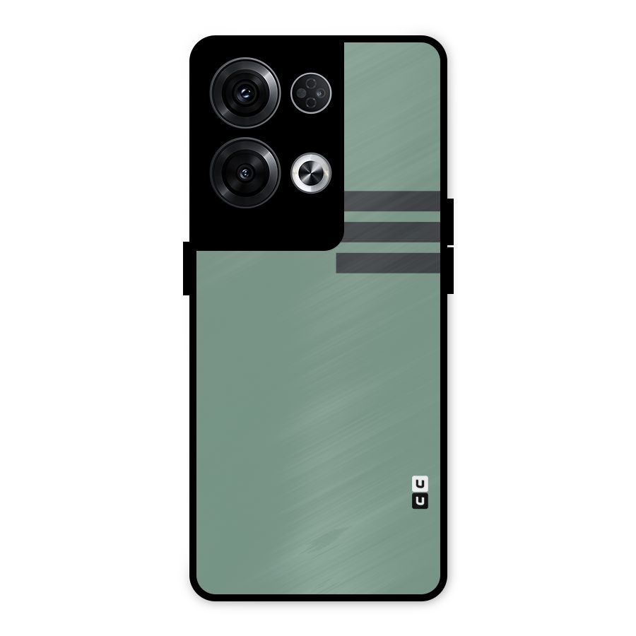 Solid Sports Stripe Metal Back Case for Oppo Reno8 Pro 5G