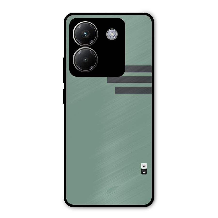 Solid Sports Stripe Metal Back Case for Poco M7 Pro 5G
