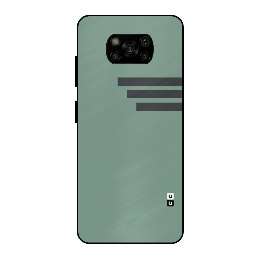 Solid Sports Stripe Metal Back Case for Poco X3