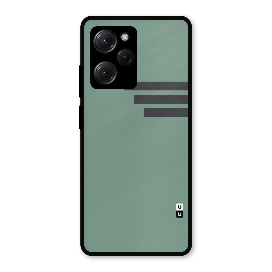 Solid Sports Stripe Metal Back Case for Poco X5 Pro