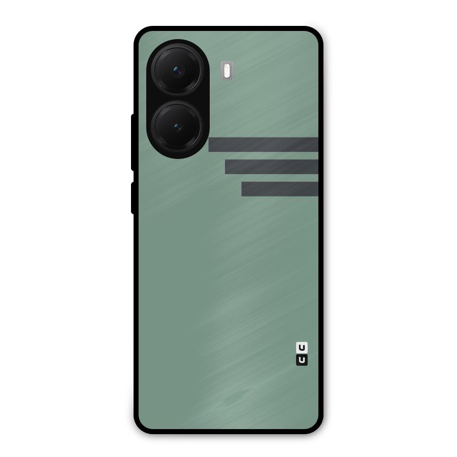 Solid Sports Stripe Metal Back Case for Poco X7 Pro