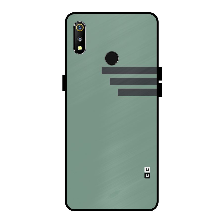 Solid Sports Stripe Metal Back Case for Realme 3