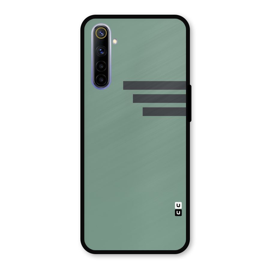 Solid Sports Stripe Metal Back Case for Realme 6