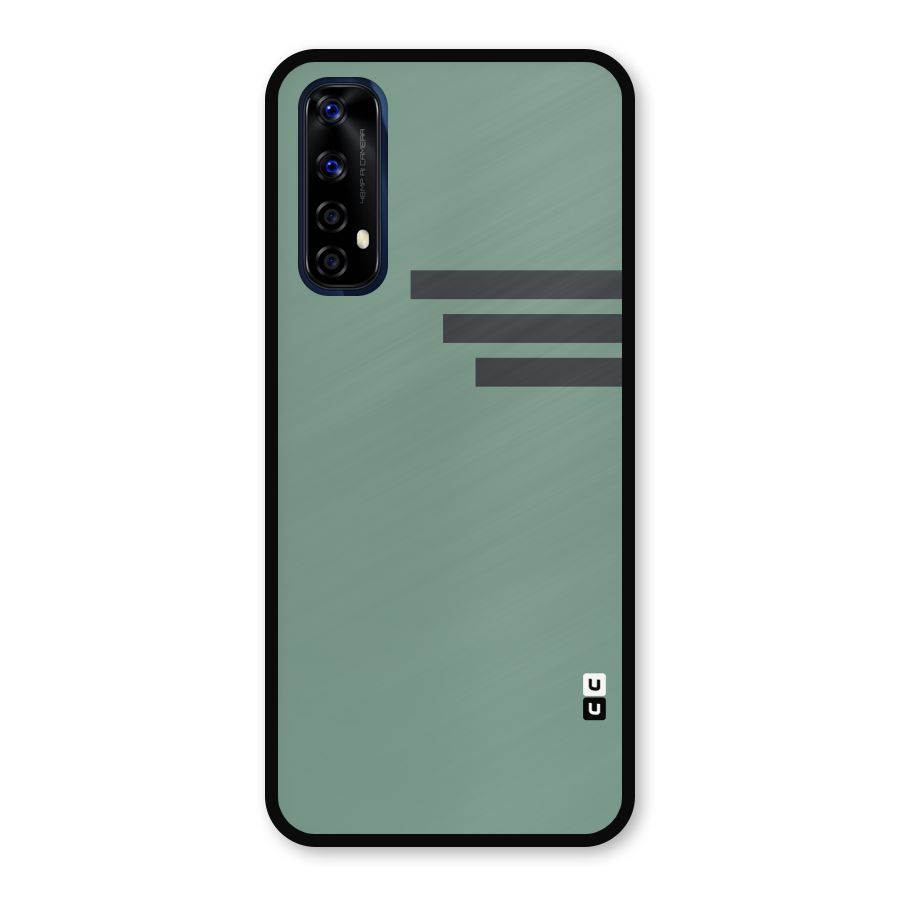 Solid Sports Stripe Metal Back Case for Realme 7