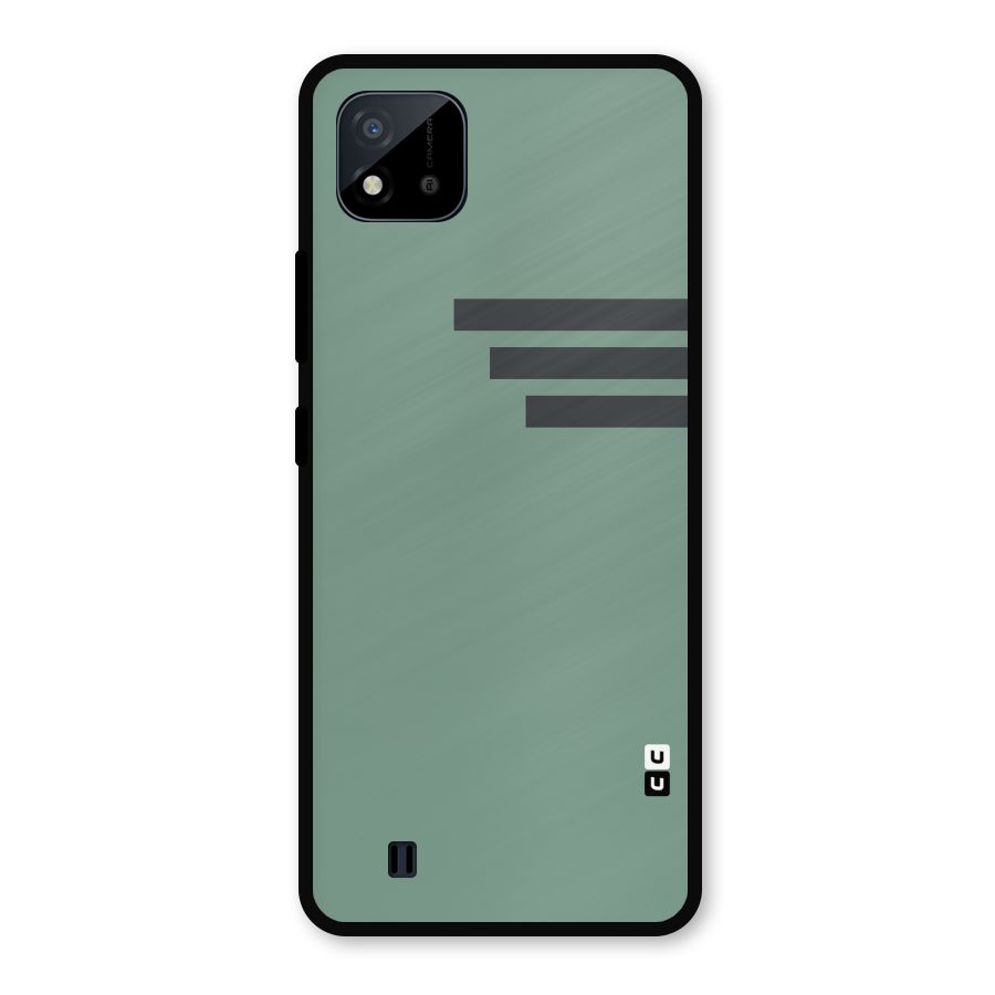 Solid Sports Stripe Metal Back Case for Realme C11 2021