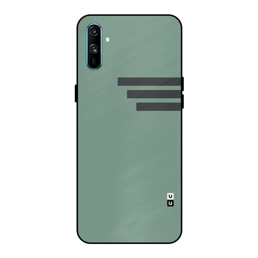 Solid Sports Stripe Metal Back Case for Realme C3