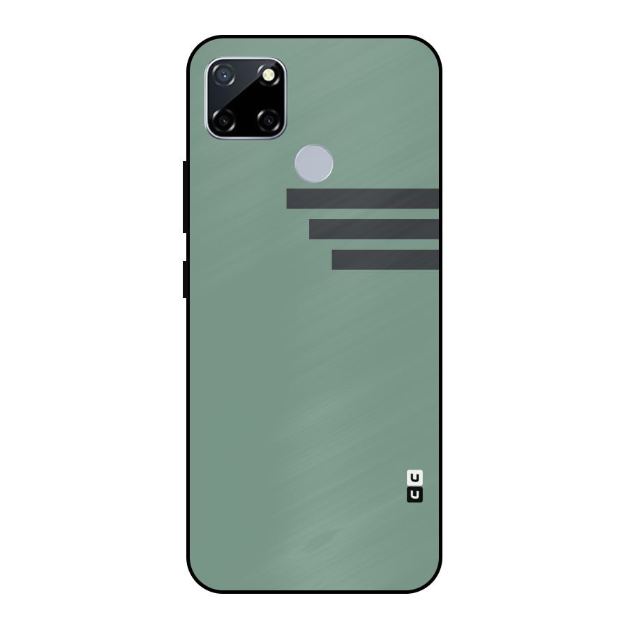 Solid Sports Stripe Metal Back Case for Realme Narzo 20