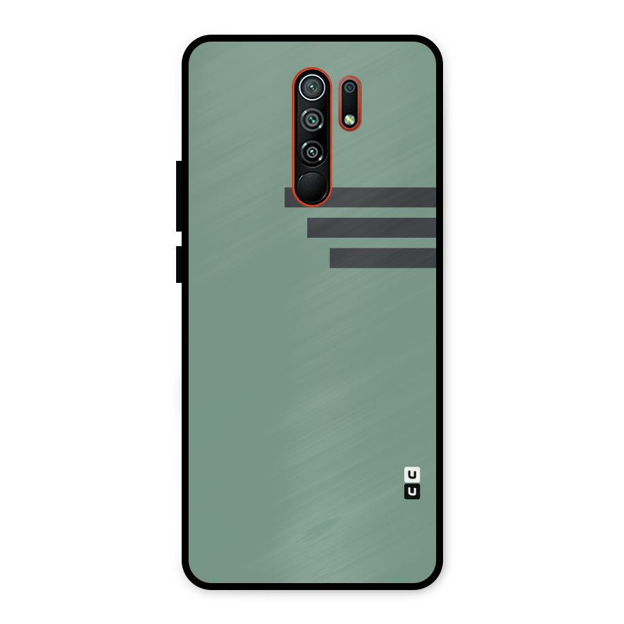 Solid Sports Stripe Metal Back Case for Redmi 9 Prime