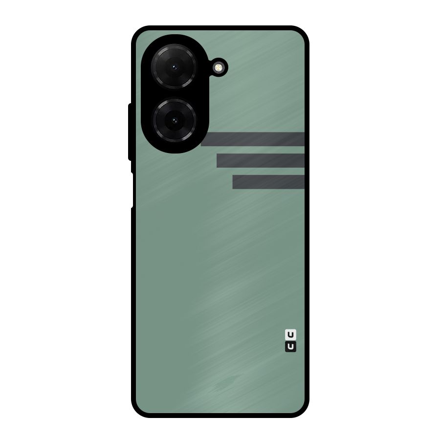 Solid Sports Stripe Metal Back Case for Redmi A5 4G