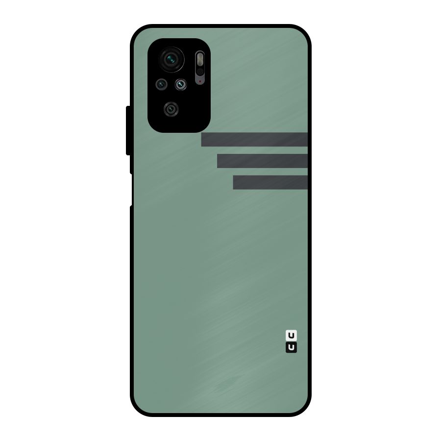 Solid Sports Stripe Metal Back Case for Redmi Note 10S