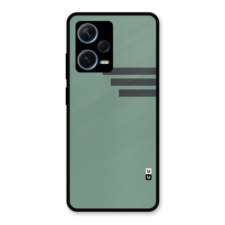 Solid Sports Stripe Metal Back Case for Redmi Note 12 Pro Plus 5G
