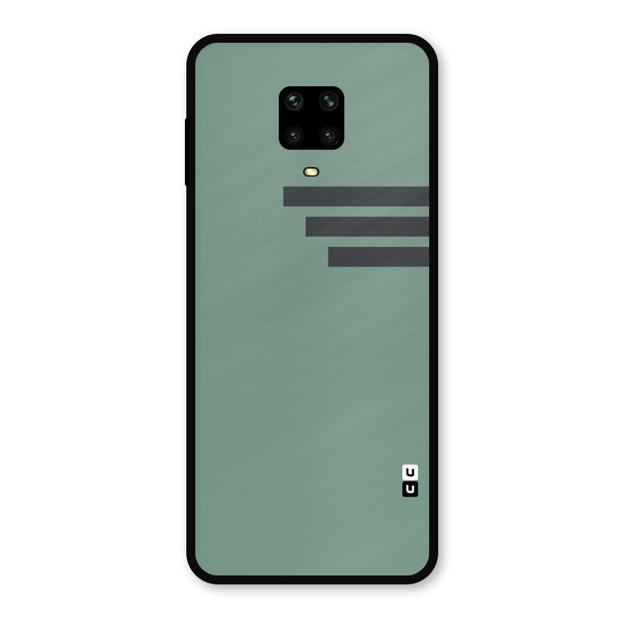 Solid Sports Stripe Metal Back Case for Redmi Note 9 Pro Max