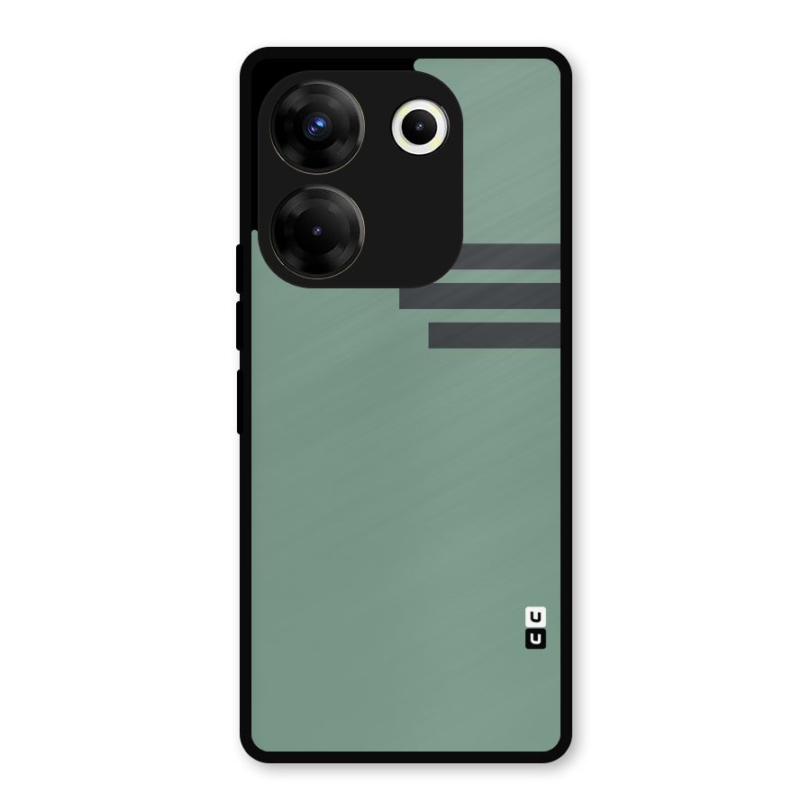 Solid Sports Stripe Metal Back Case for Tecno Camon 20