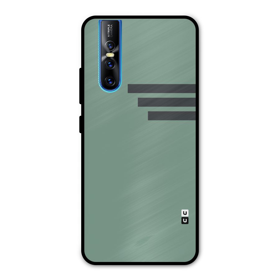 Solid Sports Stripe Metal Back Case for Vivo V15 Pro