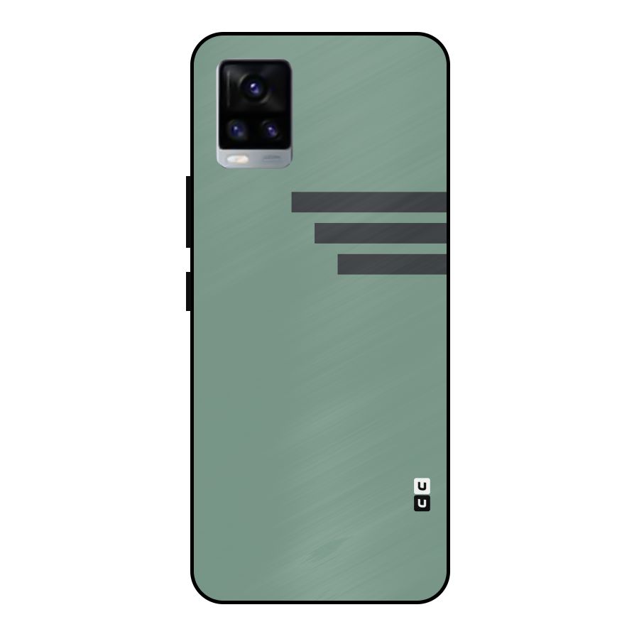 Solid Sports Stripe Metal Back Case for Vivo V20 2021
