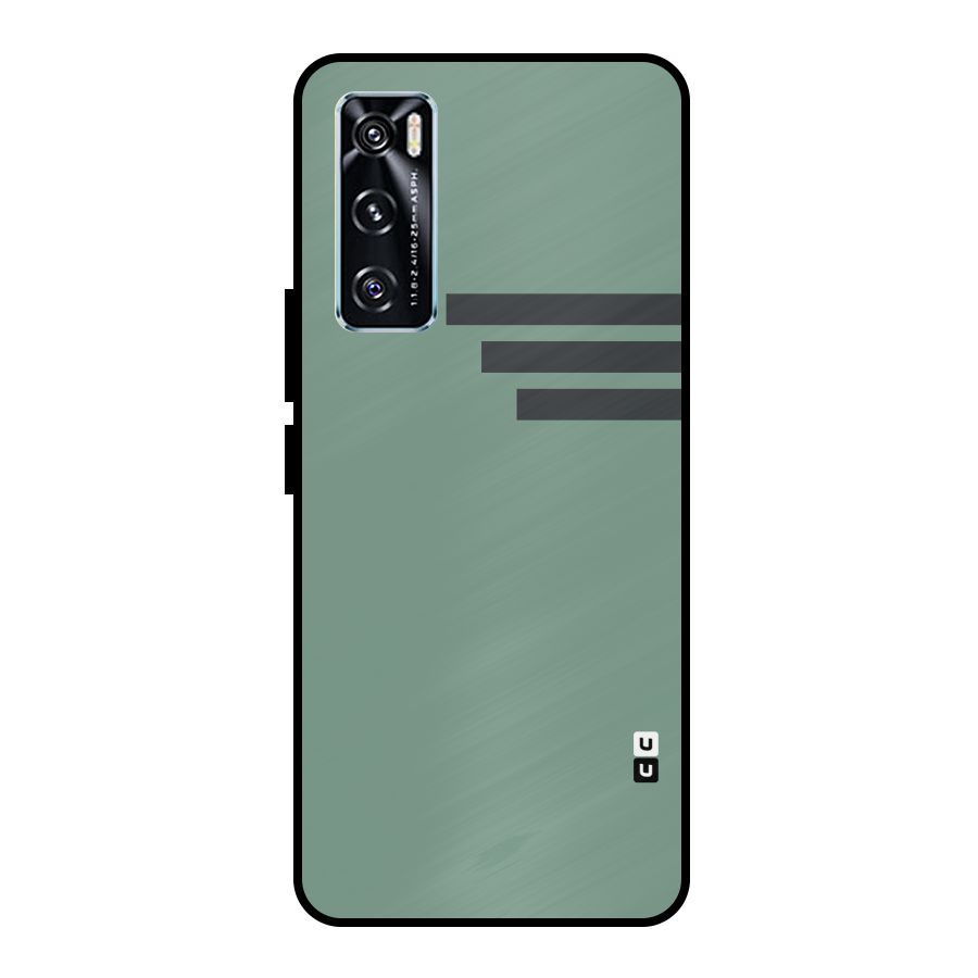 Solid Sports Stripe Metal Back Case for Vivo V20 SE