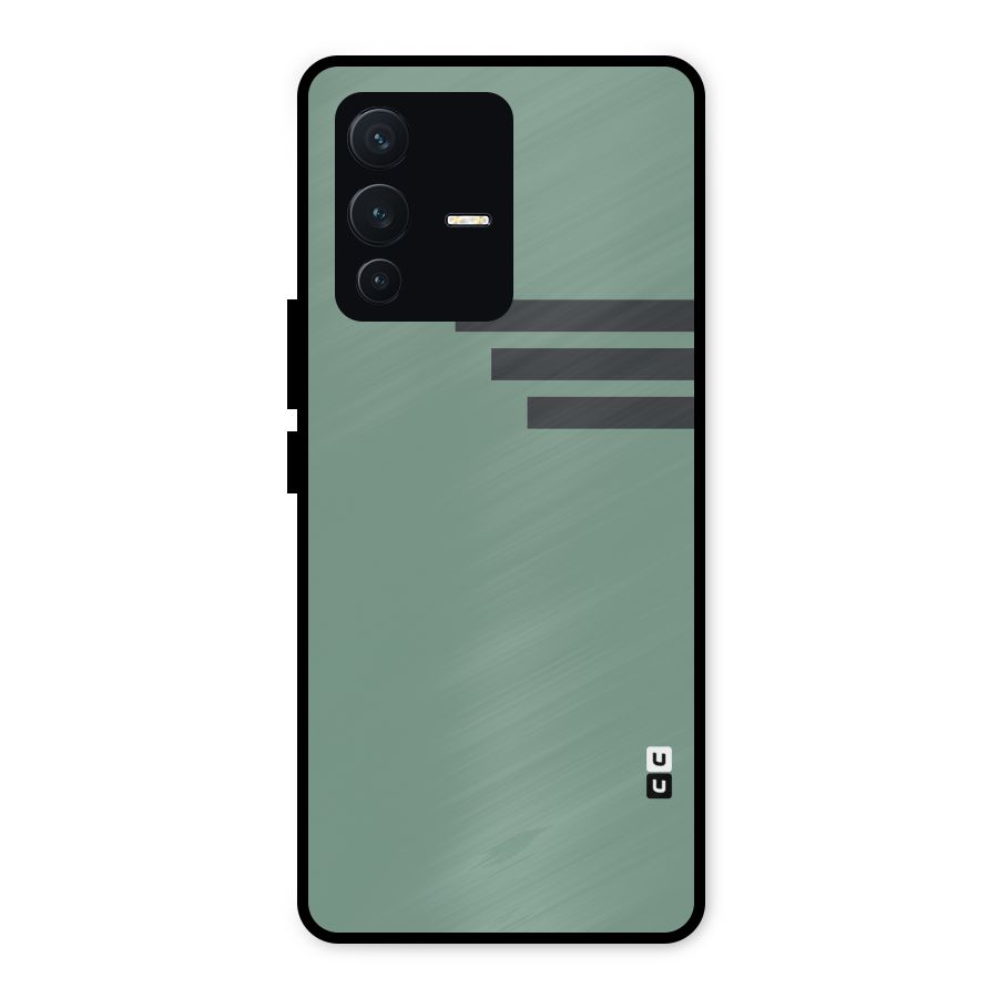 Solid Sports Stripe Metal Back Case for Vivo V23 5G