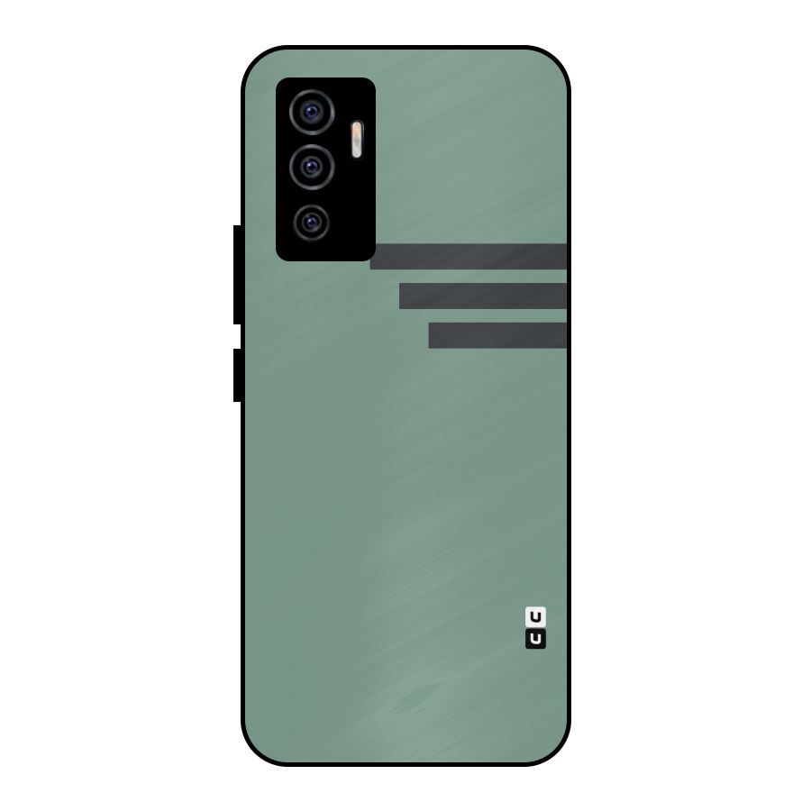 Solid Sports Stripe Metal Back Case for Vivo V23e