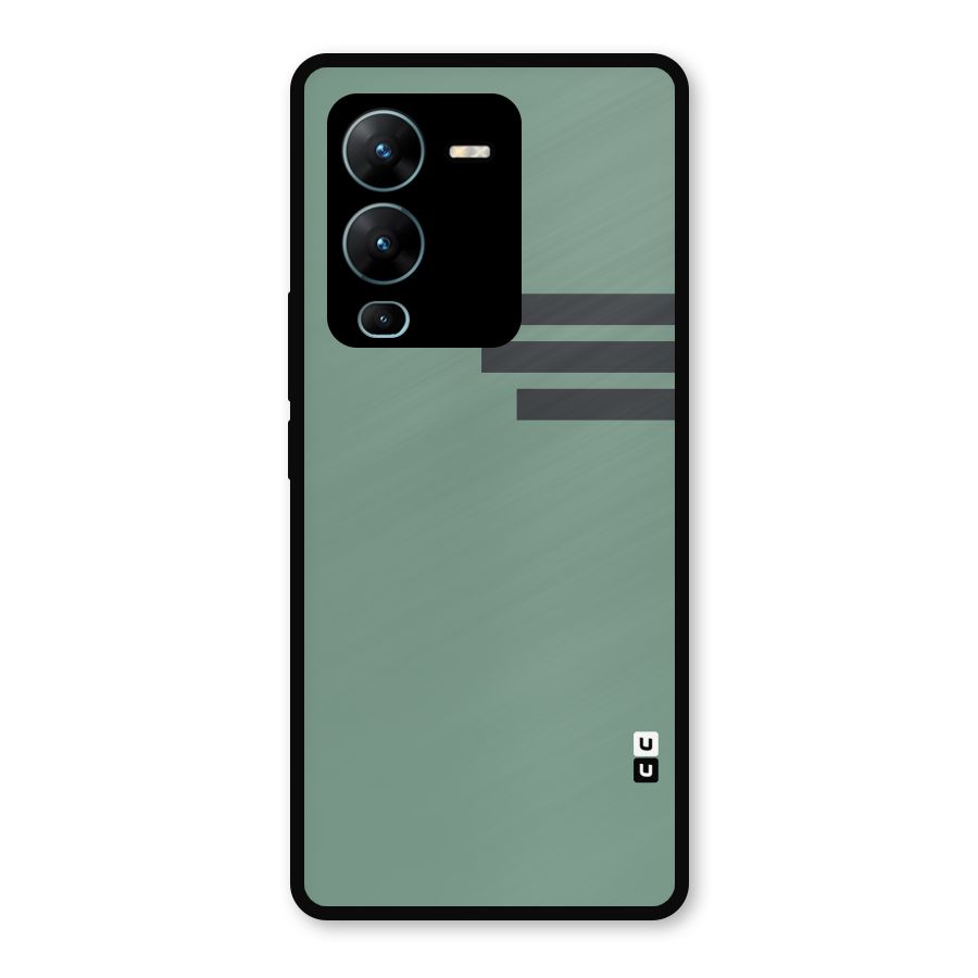 Solid Sports Stripe Metal Back Case for Vivo V25 Pro