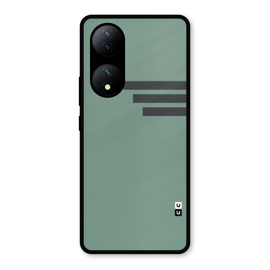 Solid Sports Stripe Metal Back Case for Vivo Y100a