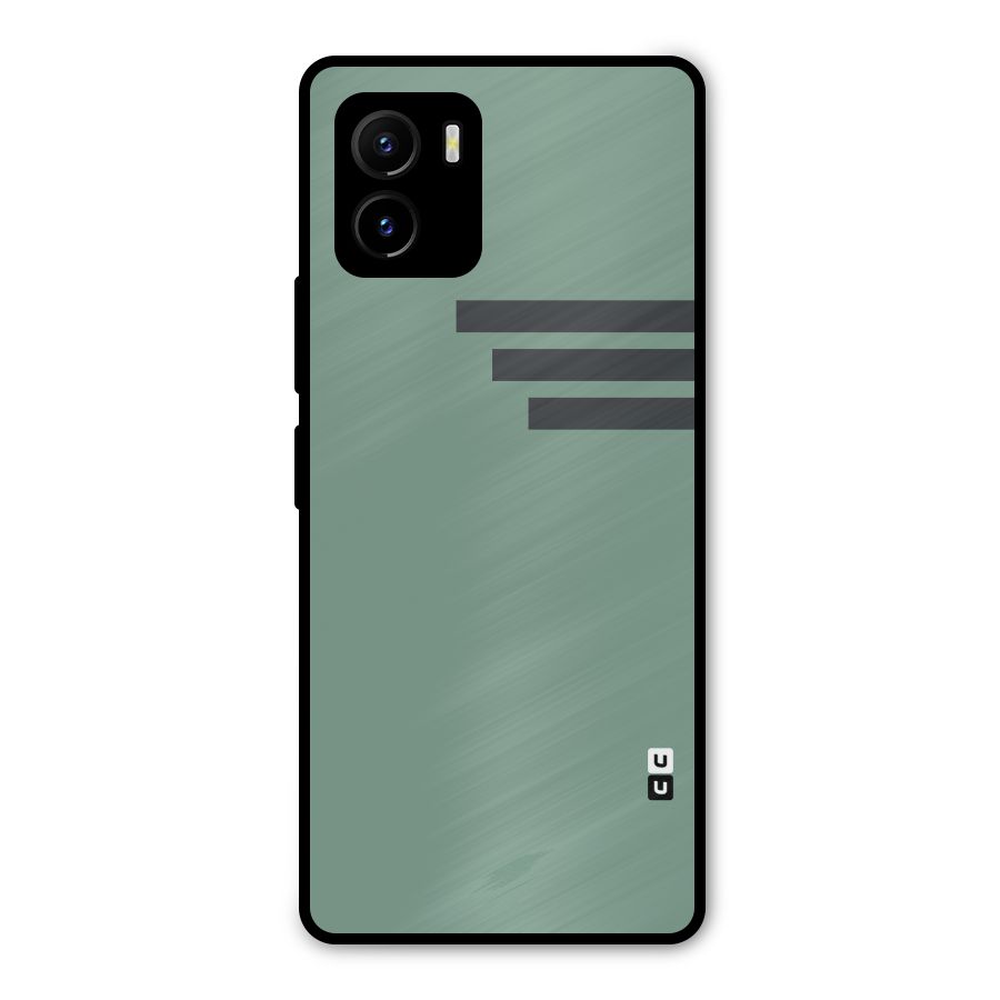 Solid Sports Stripe Metal Back Case for Vivo Y15s