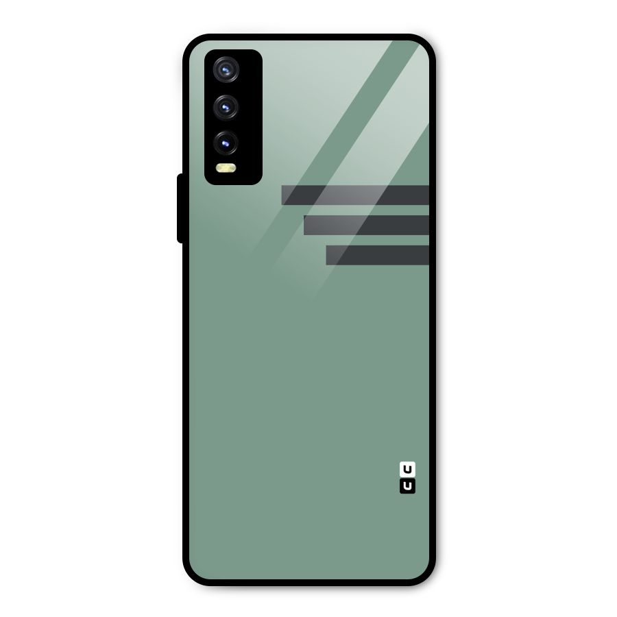 Solid Sports Stripe Metal Back Case for Vivo Y20g