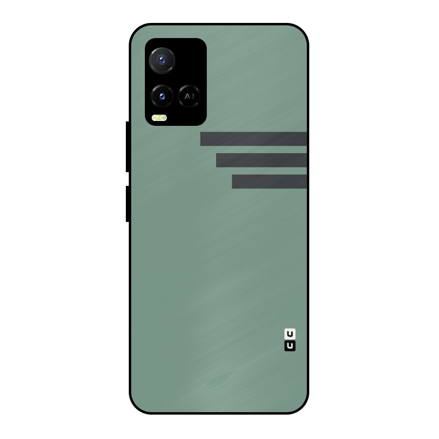 Solid Sports Stripe Metal Back Case for Vivo Y21