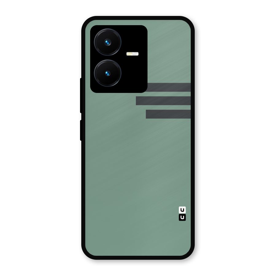 Solid Sports Stripe Metal Back Case for Vivo Y22