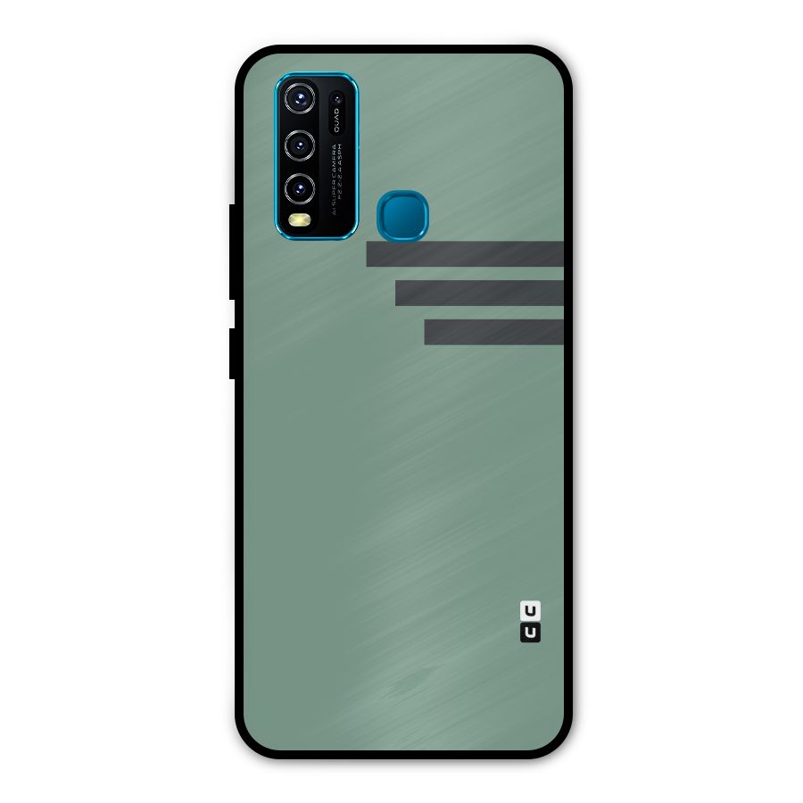 Solid Sports Stripe Metal Back Case for Vivo Y50