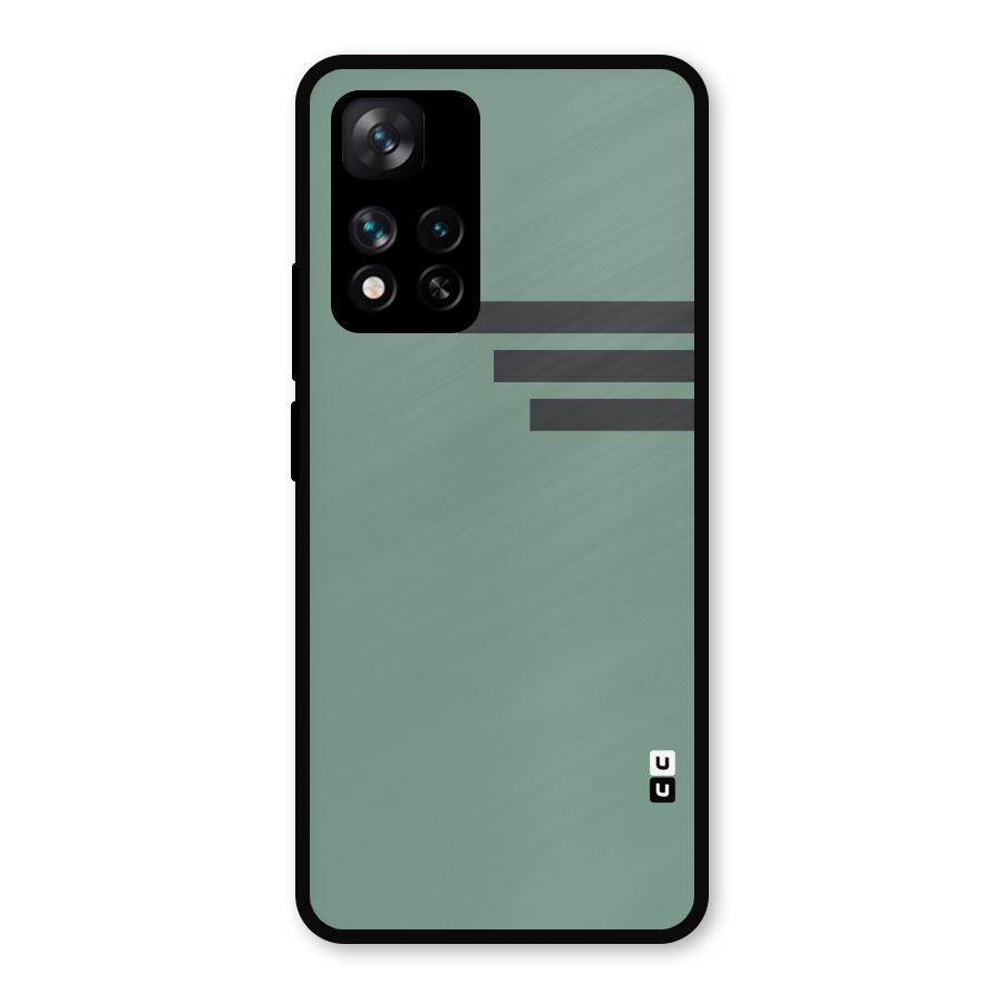 Solid Sports Stripe Metal Back Case for Xiaomi 11i Hypercharge 5G