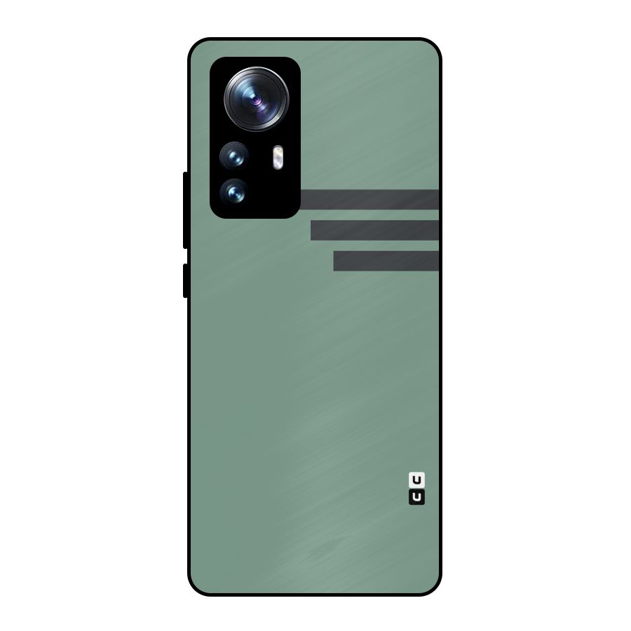 Solid Sports Stripe Metal Back Case for Xiaomi 12 Pro