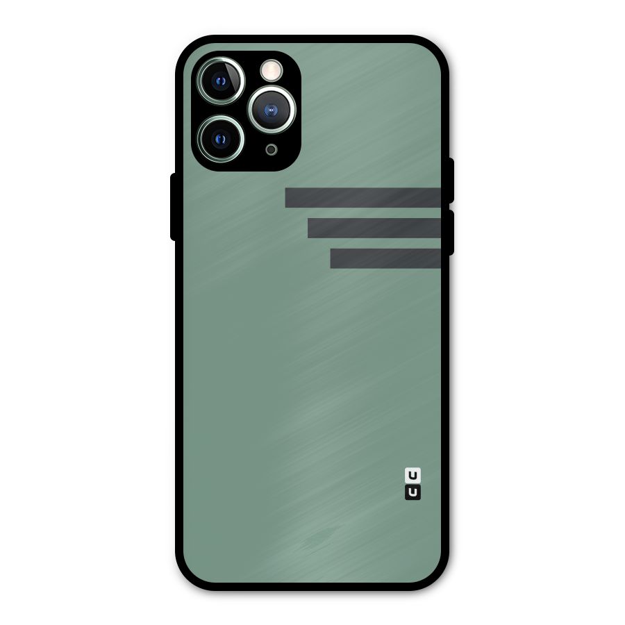Solid Sports Stripe Metal Back Case for iPhone 11 Pro Max
