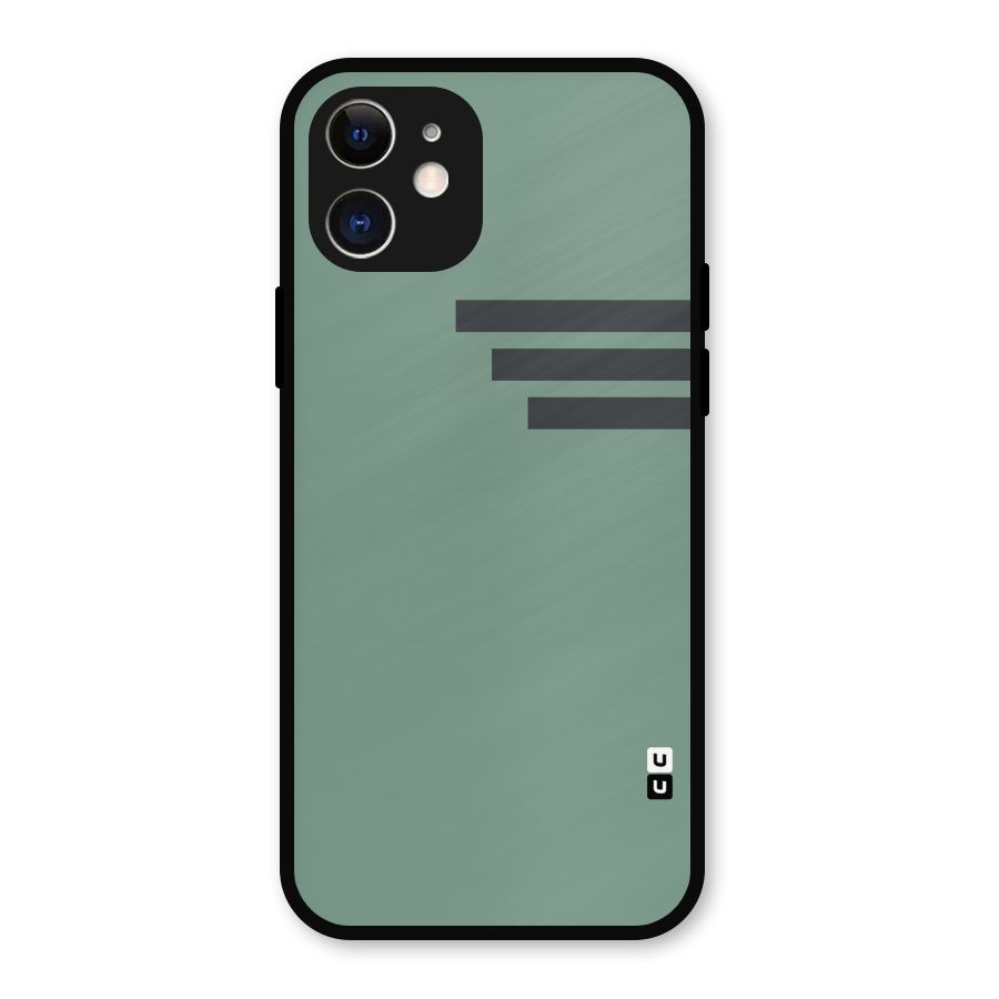 Solid Sports Stripe Metal Back Case for iPhone 12