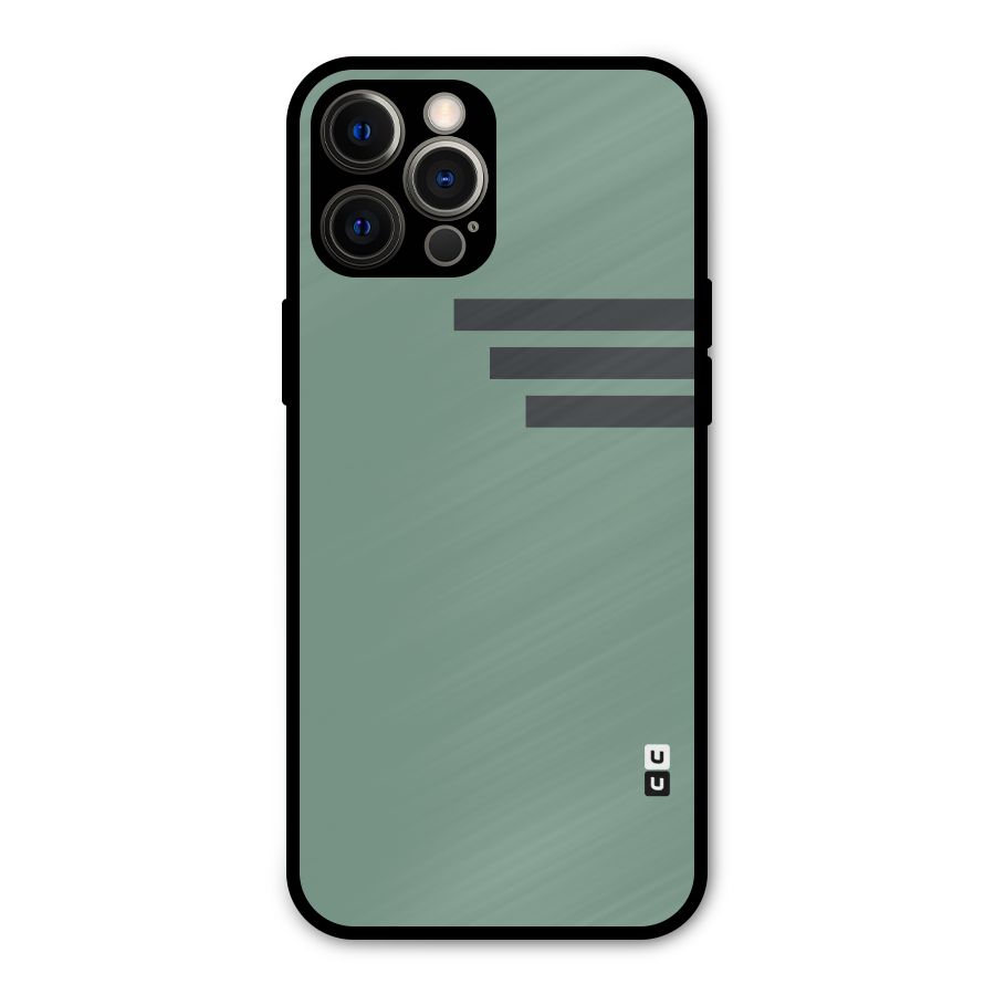 Solid Sports Stripe Metal Back Case for iPhone 12 Pro Max