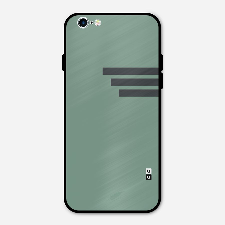 Solid Sports Stripe Metal Back Case for iPhone 6 6s