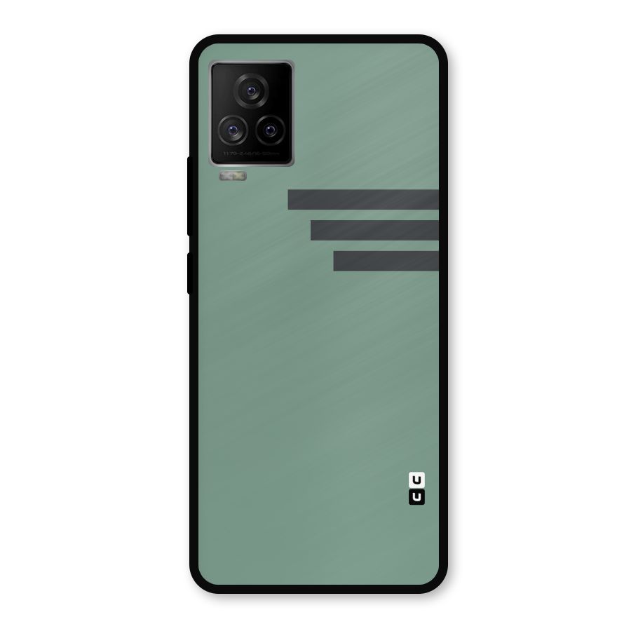 Solid Sports Stripe Metal Back Case for iQOO 7 Legend 5G