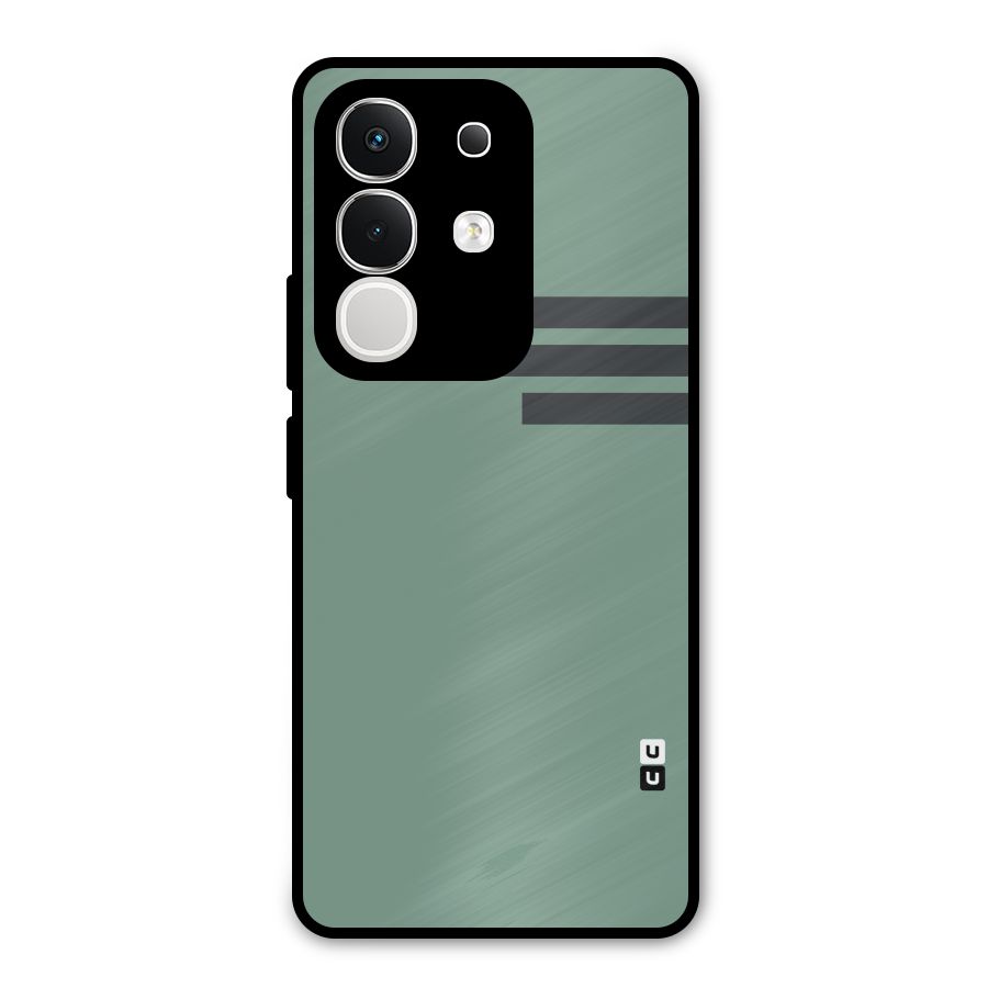 Solid Sports Stripe Metal Back Case for iQOO Z10x