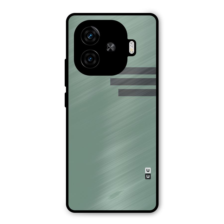 Solid Sports Stripe Metal Back Case for iQOO Z9 Turbo