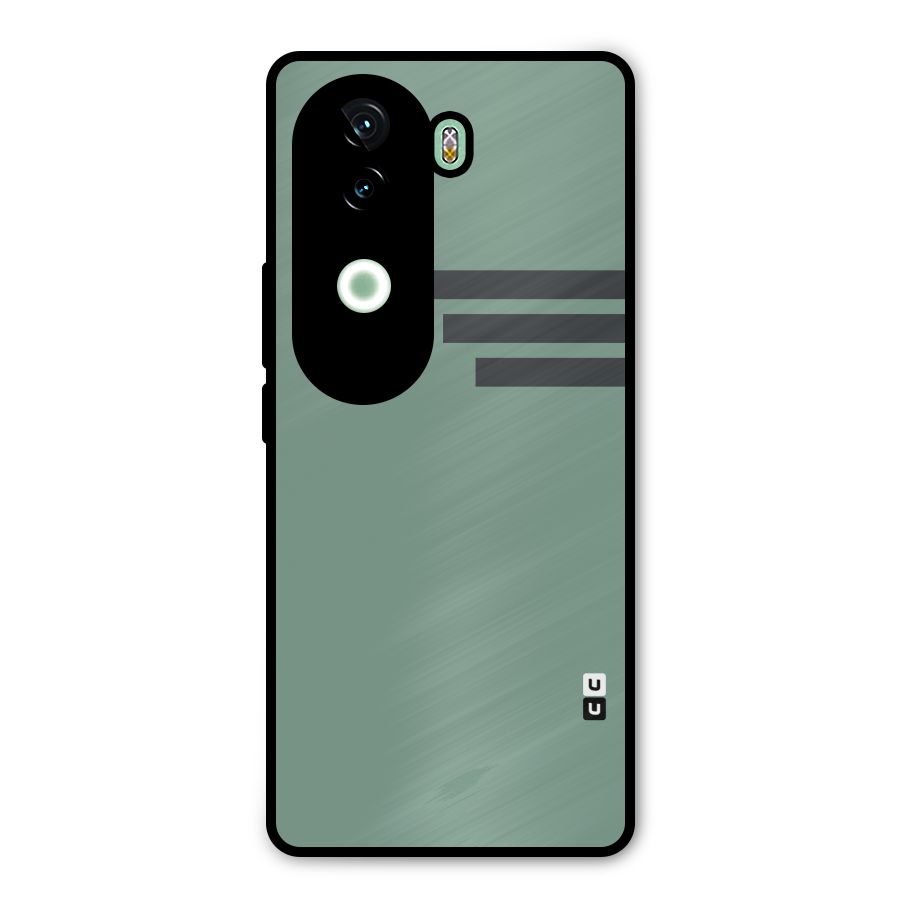 Solid Sports Stripe Metal Back Case for iQOO Z9s