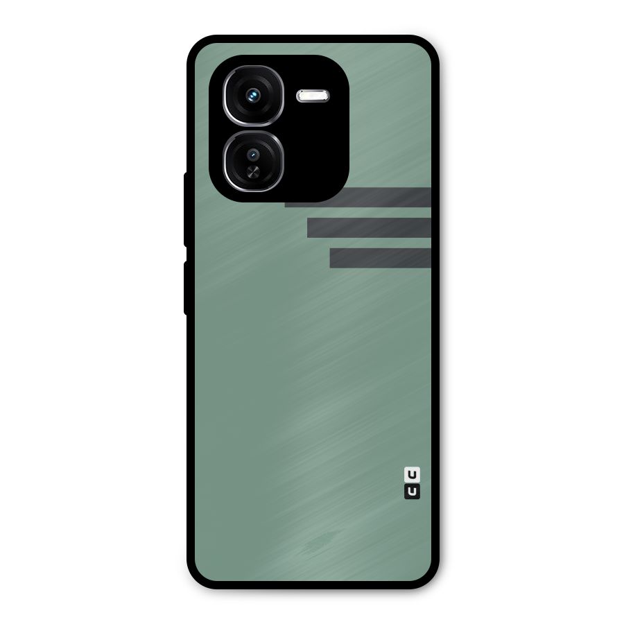 Solid Sports Stripe Metal Back Case for iQOO Z9x
