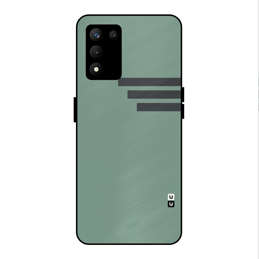 Solid Sports Stripe Metal Back Case for realme 9 5G SE