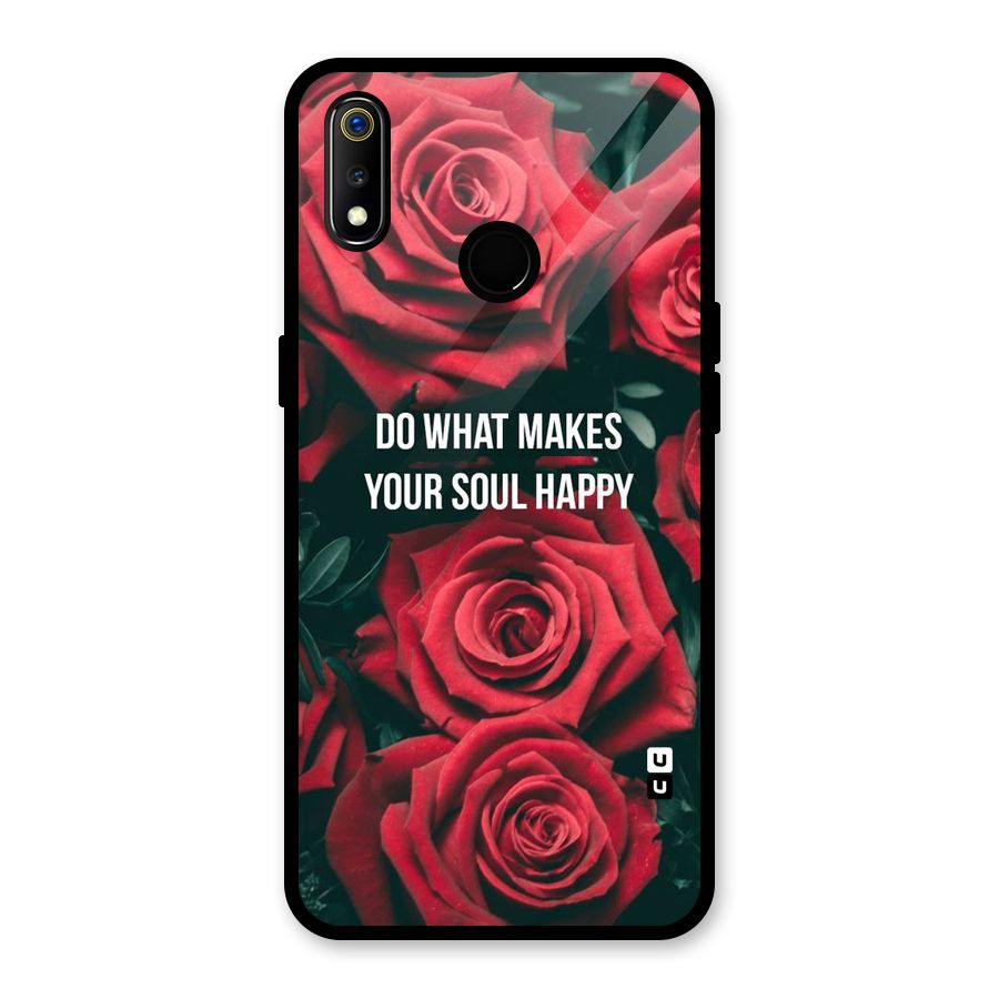 Soul Happy Glass Back Case for Realme 3i
