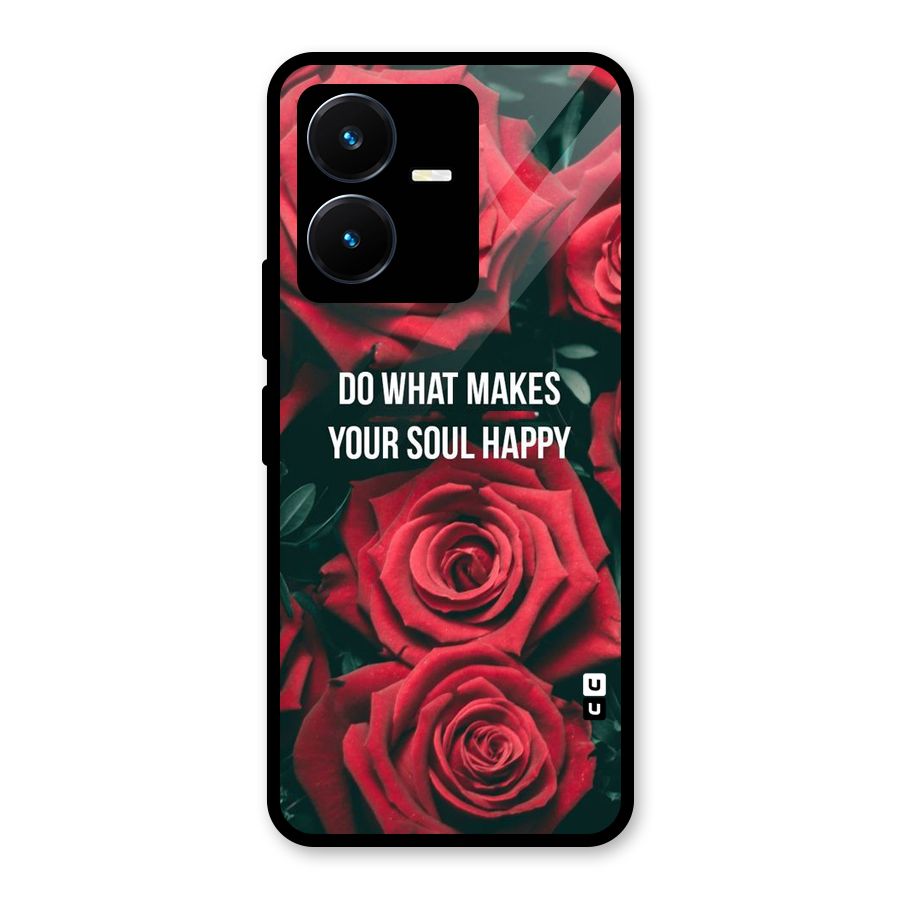 Soul Happy Glass Back Case for Vivo Y22s