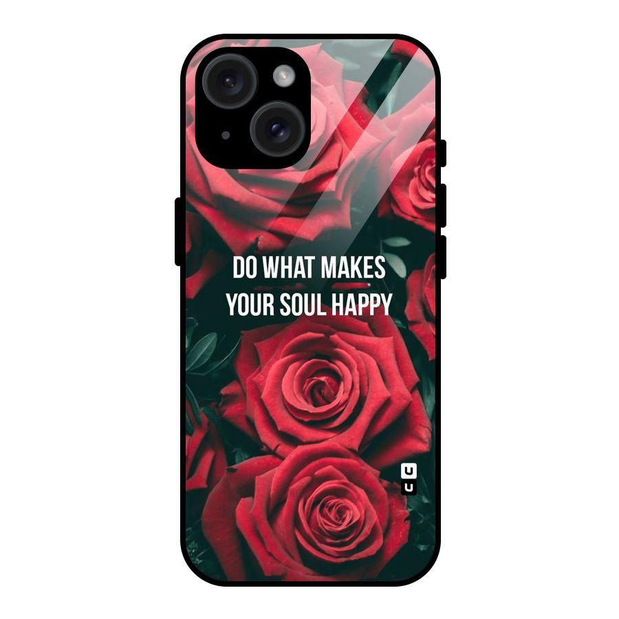 Soul Happy Glass Back Case for iPhone 15